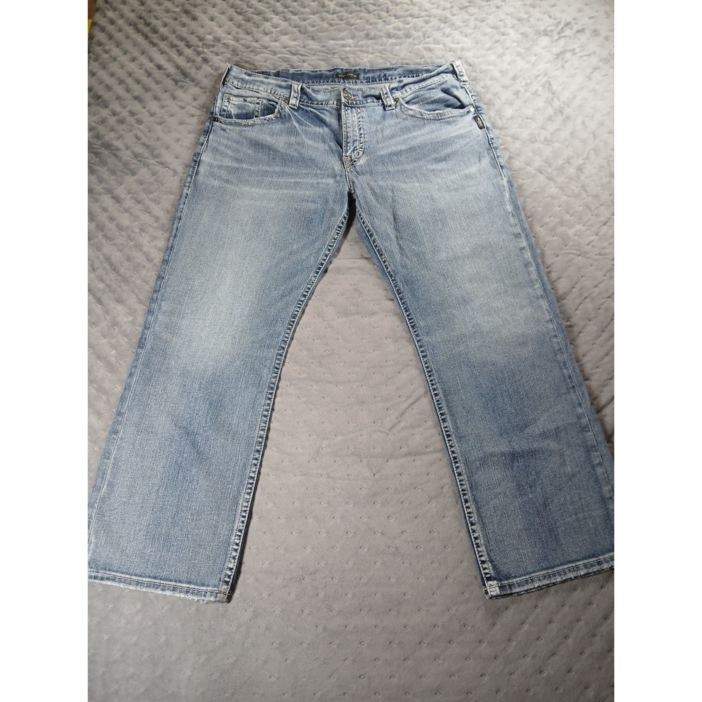 Silver Jeans Co Gordie Loose Straight Leg Light Wash Jeans M83456SMC150 W40 L30